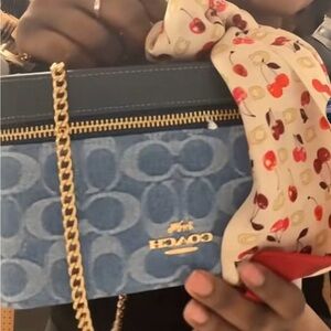 Coach Blue Denim cosmetic case